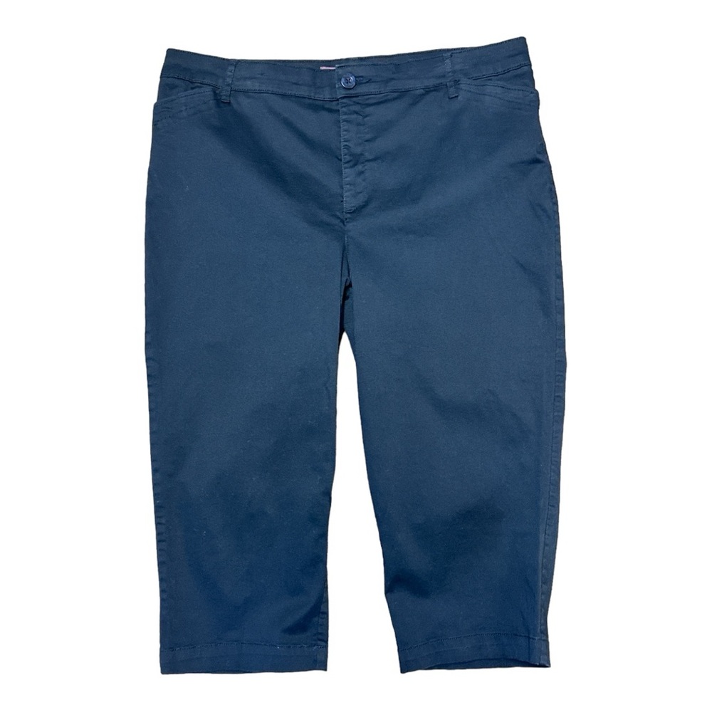 Gloria Vanderbilt Cotton Navy Capri Pants